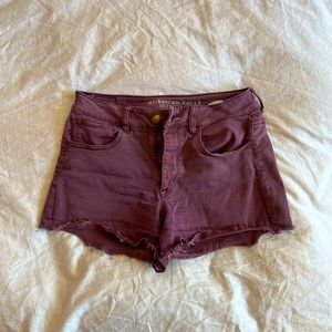 American Eagle outfitters stretch hi-rise shortie maroon purple size medium 6
